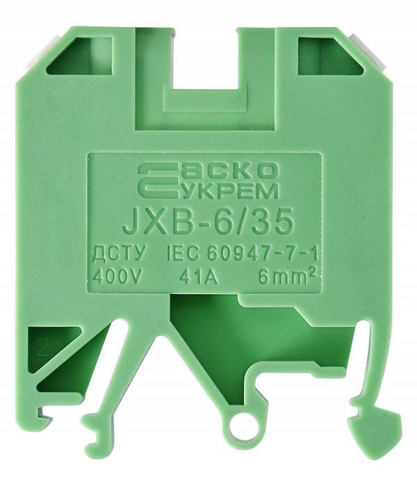 Клеммник АСКО-УКРЕМ JXB 6/35 на DIN-рейку Зеленый (A0130010014)