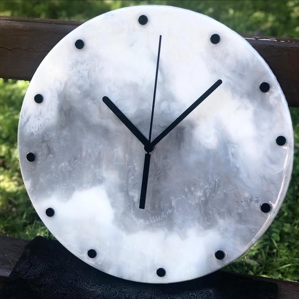 Годинник настінний круглий з епоксидної смоли EPOXY M66 80x80 см