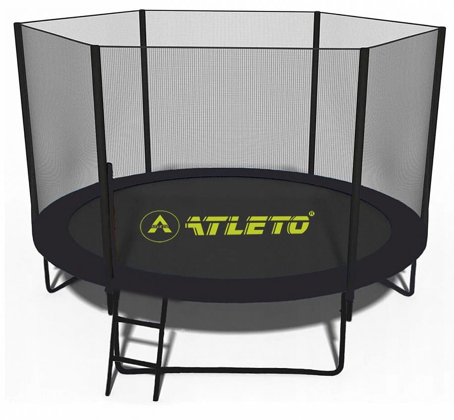 Батут з сіткою та драбинкою Atleto 312 см Black (42400583)