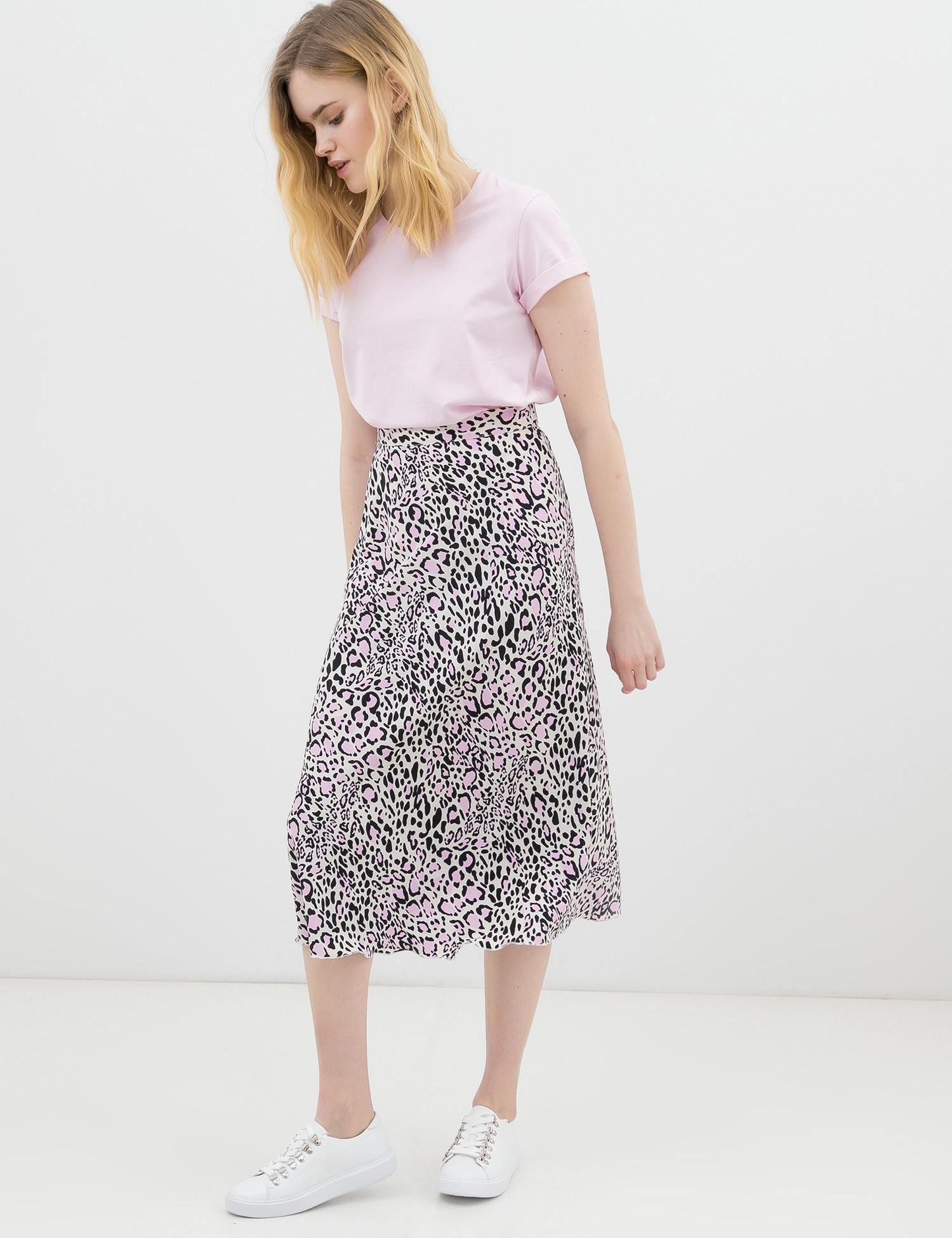 Спідниця-трапеція міді Дика Спідниця Рись XS Чорно-рожевий (1040) - фото 2