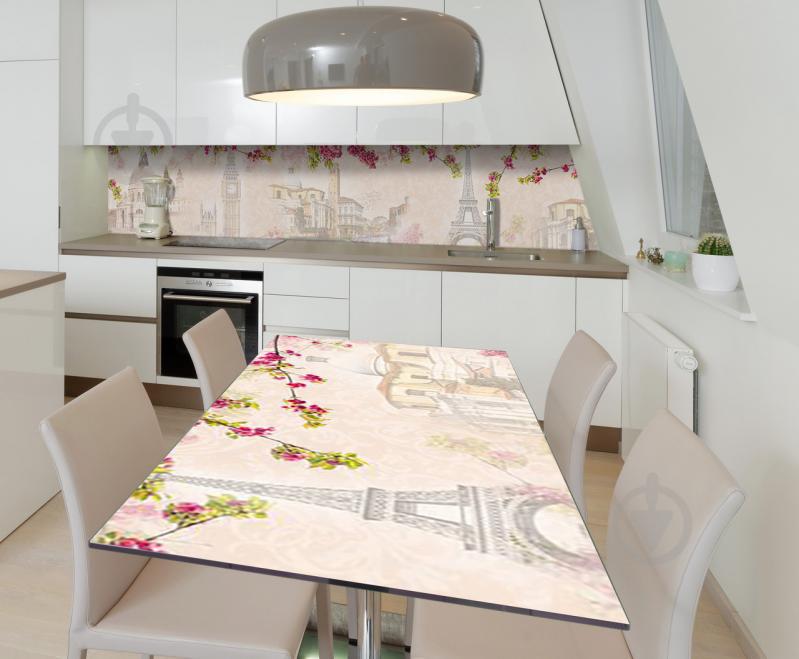 Наклейка виниловая на стол Zatarga  "Весна в Париже"  600х1200 мм