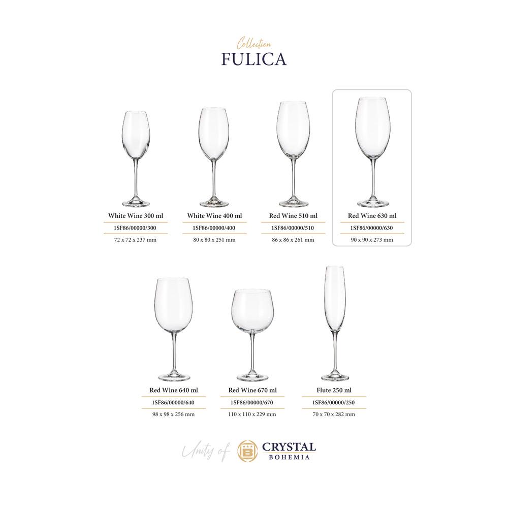 Набор бокалов для вина Bohemia Strix Fulica 1SF86/00000/630 630 мл 6 шт. - фото 3 Набор бокалов для вина Bohemia Strix Fulica 1SF86/00000/630 630 мл 6 шт. - фото 3
