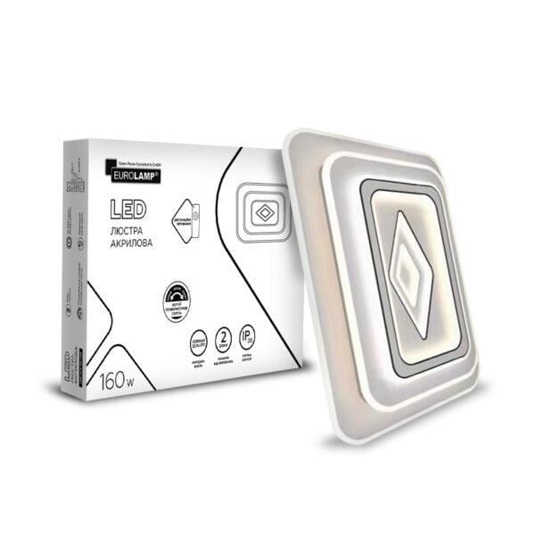Люстра світлодіодна Eurolamp A66 акрилова квадратна 160W 3000-6500K (24574355)