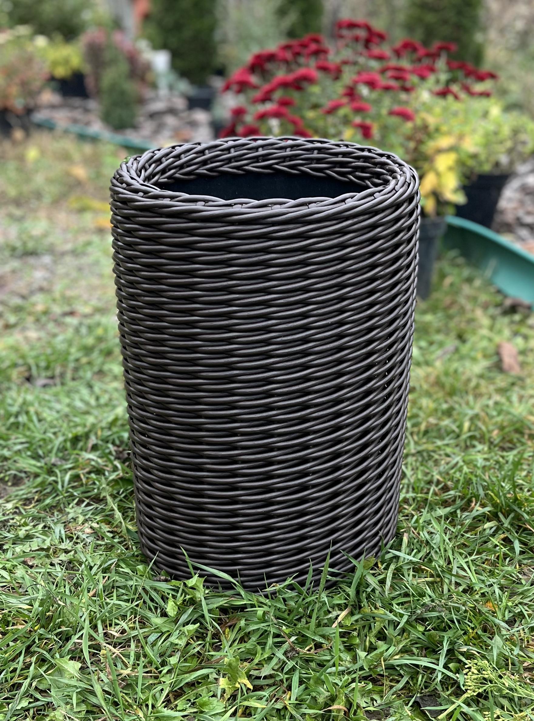 Кашпо для квітів Циліндр зі штучного ротанга 13 л Венге (30306872) - фото 2 Кашпо для квітів Циліндр зі штучного ротанга 13 л Венге (30306872) - фото 2