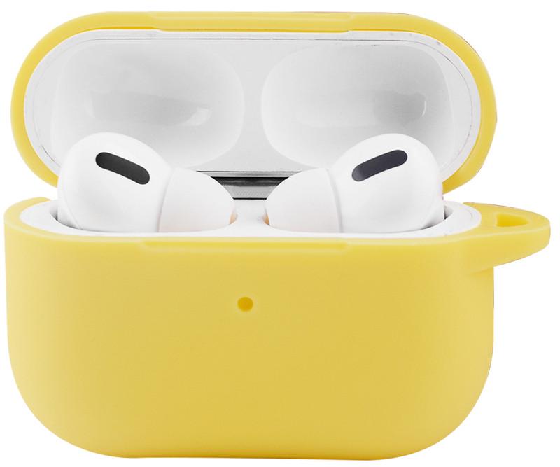 Чохол для навушників AirPods Pro 2 люмінесцентний силіконовий з карабіном Жовтий (1958430150) - фото 1