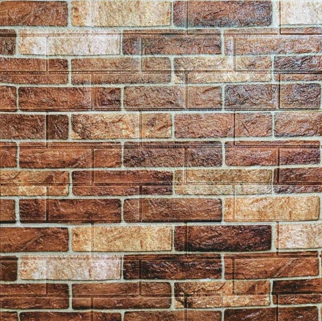 Панель самоклеящаяся 3D Sticker Wall звукоизоляционная 700x770x5 мм екатеринославский кирпич Коричневый