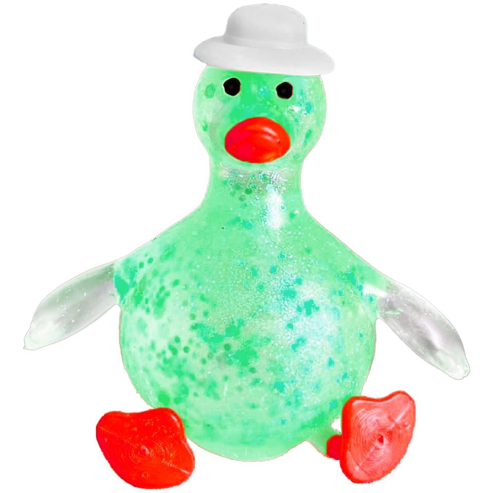 Антистресс сквиши с блестками Гусь со шляпой 9,5 см Зеленый (25888365)