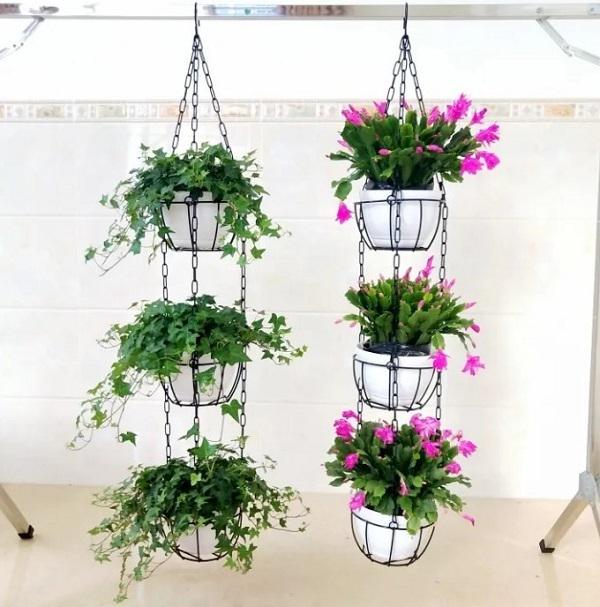 Кашпо подвесное M00614-2 из металла на 3 вазона 13х11х19 см Черный - фото 6 Кашпо подвесное M00614-2 из металла на 3 вазона 13х11х19 см Черный - фото 6