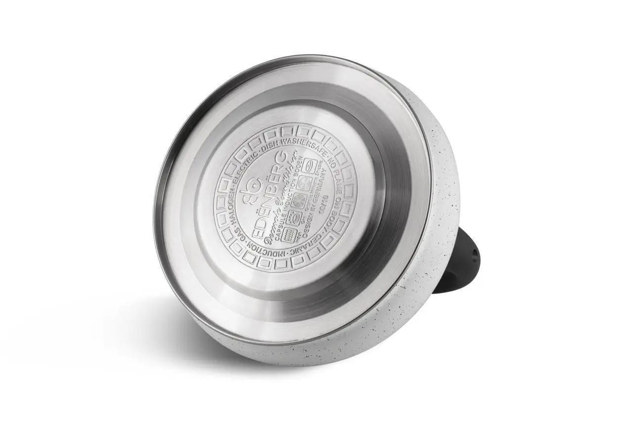 Чайник с свистком для индукционной плиты Edenberg EB-8812 мраморное покрытие 3 л Белый (2530556597) - фото 4