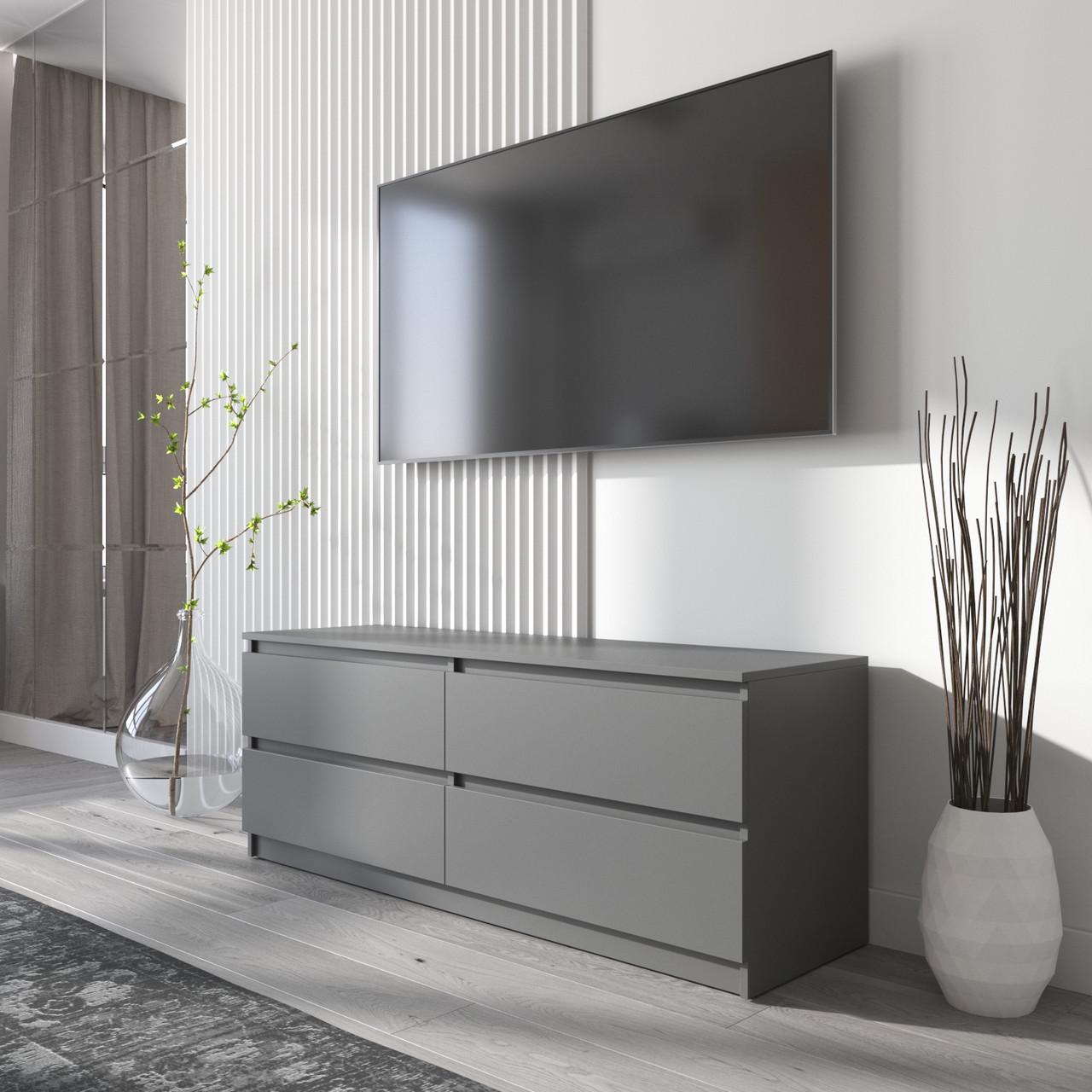 Тумба под телевизор Вайс R-6 1402х400х530 мм Антрацит (30681693) Тумба под телевизор Вайс R-6 1402х400х530 мм Антрацит (30681693)