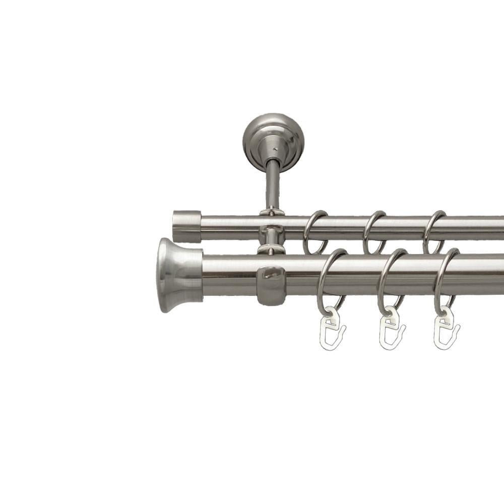 Карниз трубчатый Orvit Дуо двухрядный 25/19 мм 240 см. Нержавеющая сталь (000-9222) - фото 1