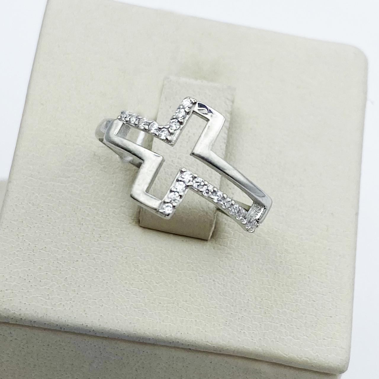 Кольцо серебряное с кубическим цирконием р. 18 1,81 г (1910513492)