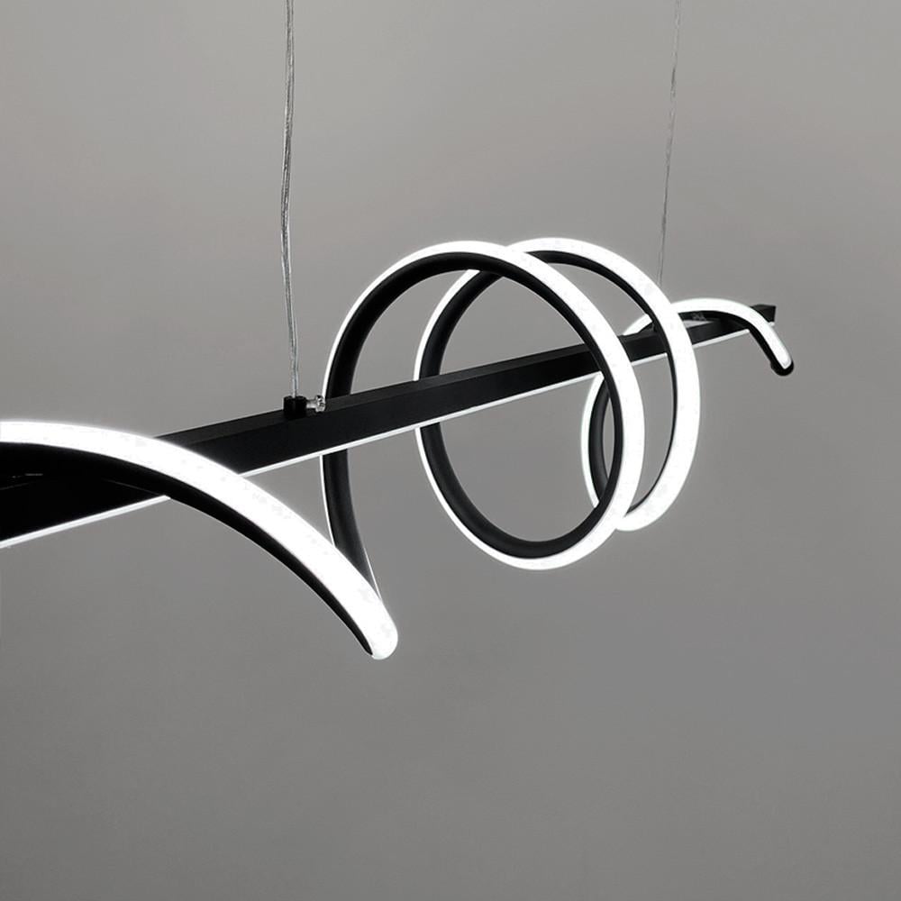 Люстра видовжена Wave 100 см Чорний (K 23 BK) - фото 2 Люстра видовжена Wave 100 см Чорний (K 23 BK) - фото 2