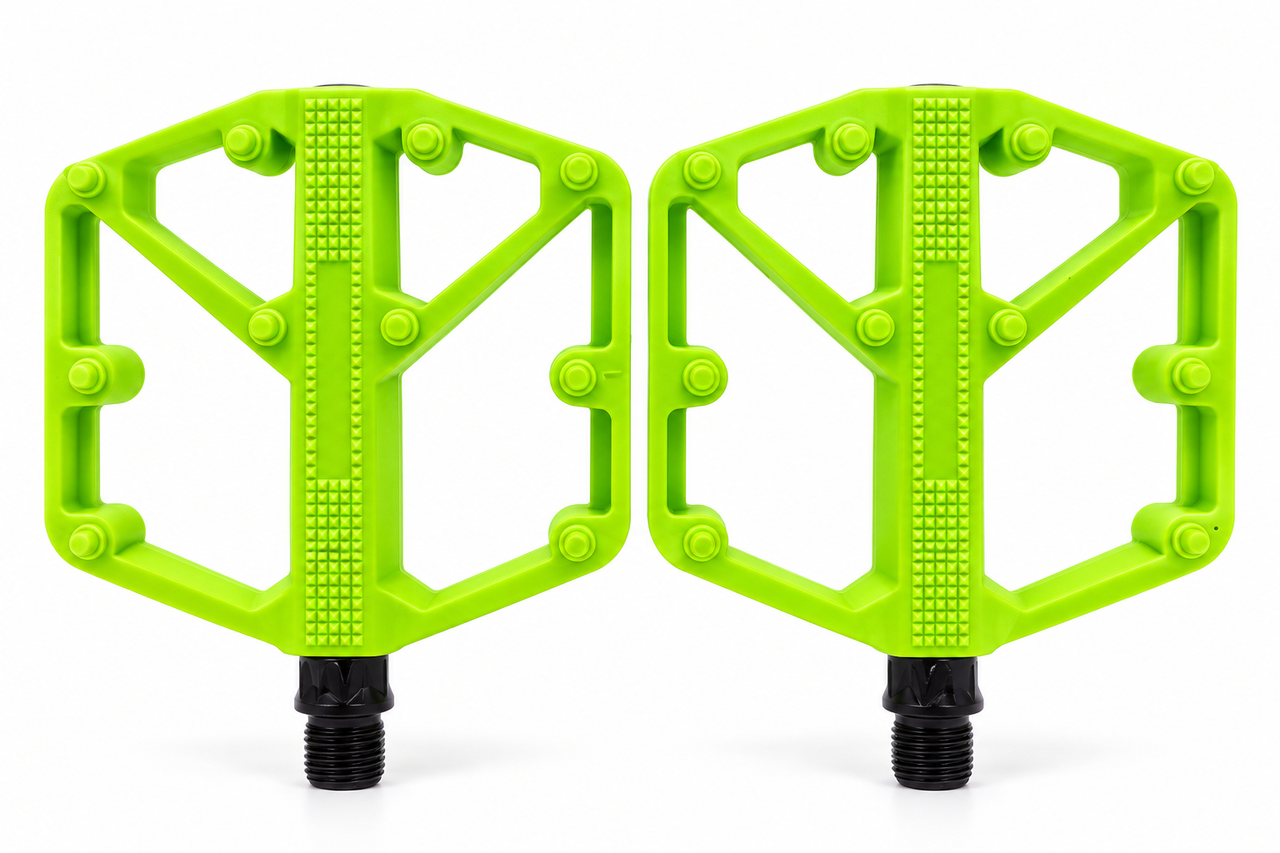 Педалі велосипедні нейлонові з шипами Feel Fit 275 г платформні для MTB BMX 105х100 мм