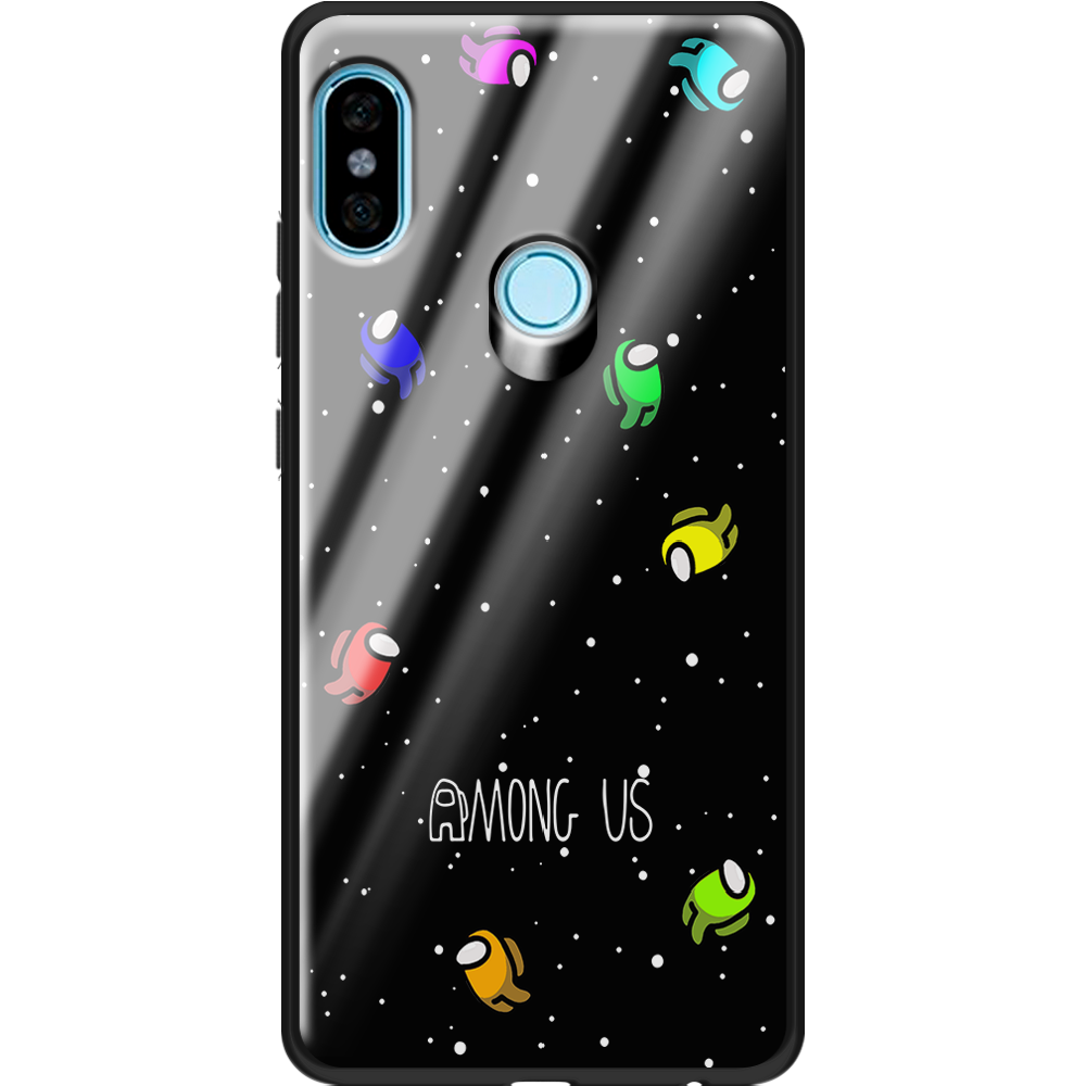 Чехол BoxFace Xiaomi Redmi Note 5 / Note 5 Pro Among Us Invisible Черный силикон со стеклом (32971-bk76-37747)