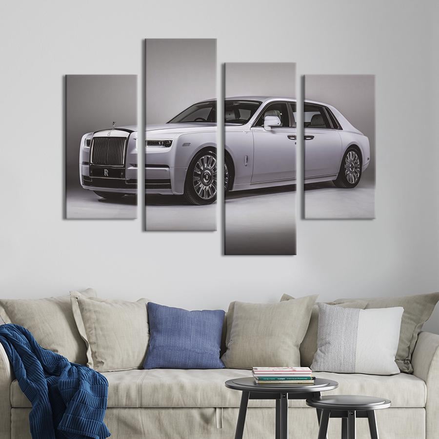 Картина на холсте Уникальный белый Rolls-Royce 129x90 см (1394-42)