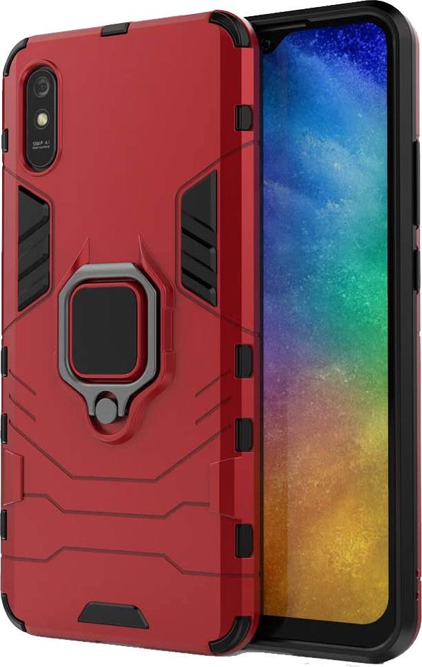 Противоударный чехол Transformers для Xiaomi Redmi 9A (подставка кольцо) Red (16800-2D)