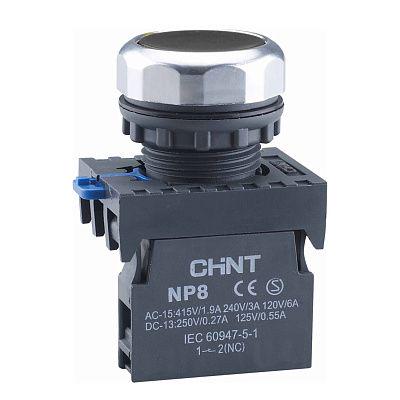 Кнопка керування CHINT NP8-10BN/2 1NO 22 мм IP65 Чорний (578647)