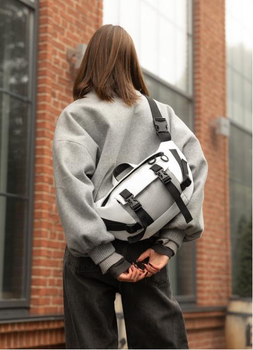 Бананка женская Sambag кожаная водостойкая Белый (28524125) - фото 8