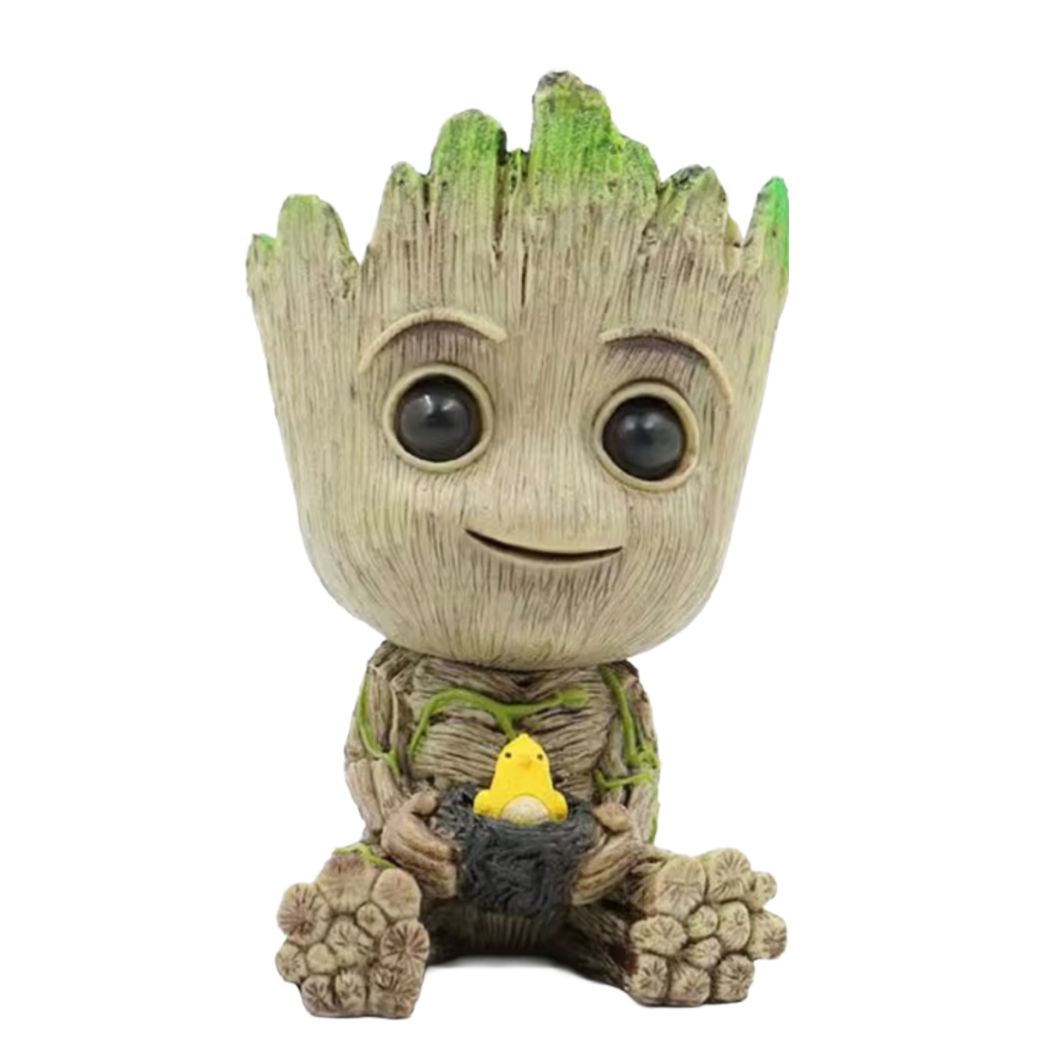 Горшок декоративный для комнатных цветов суккулентов и канцелярии грут с птичкой 15 см