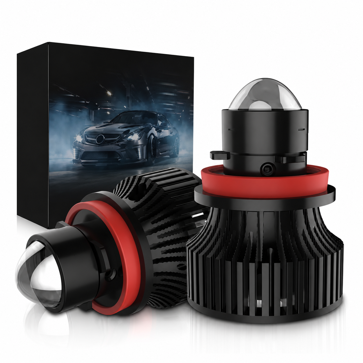 Автомобильные LED лампы H8 с мини-линзами и Canbus (S82GQ)
