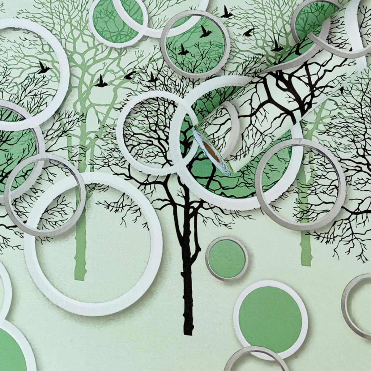 Плівка самоклеюча на паперовій основі 0,45х10м х 0,07мм Чорні та зелені дерева SW-00002440 - фото 3 Плівка самоклеюча на паперовій основі 0,45х10м х 0,07мм Чорні та зелені дерева SW-00002440 - фото 3