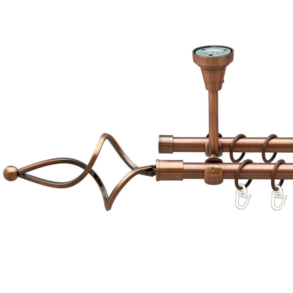 Карниз Orvit Ажур дворядний гладкий 240 см Антична мідь (00-00020039)