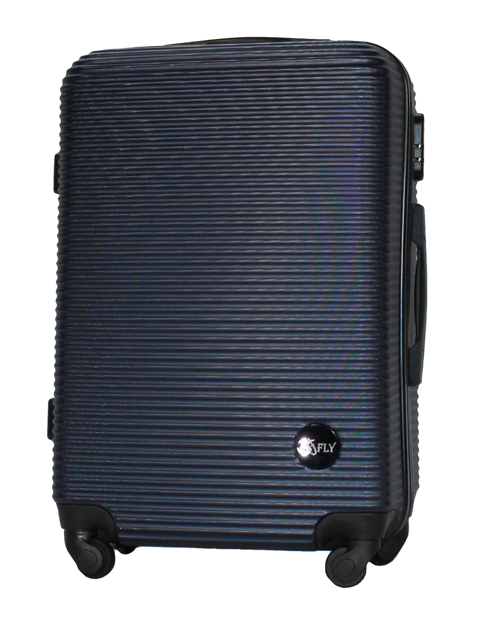 Чемодан Fly 91240 средний 65х42х24 см 60 л пластиковый на 4 колесах Темно-синий