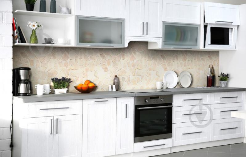 Скинали на кухню Zatarga «Битый песчаник» 600х3000 мм виниловая 3Д наклейка кухонный фартук самоклеящаяся