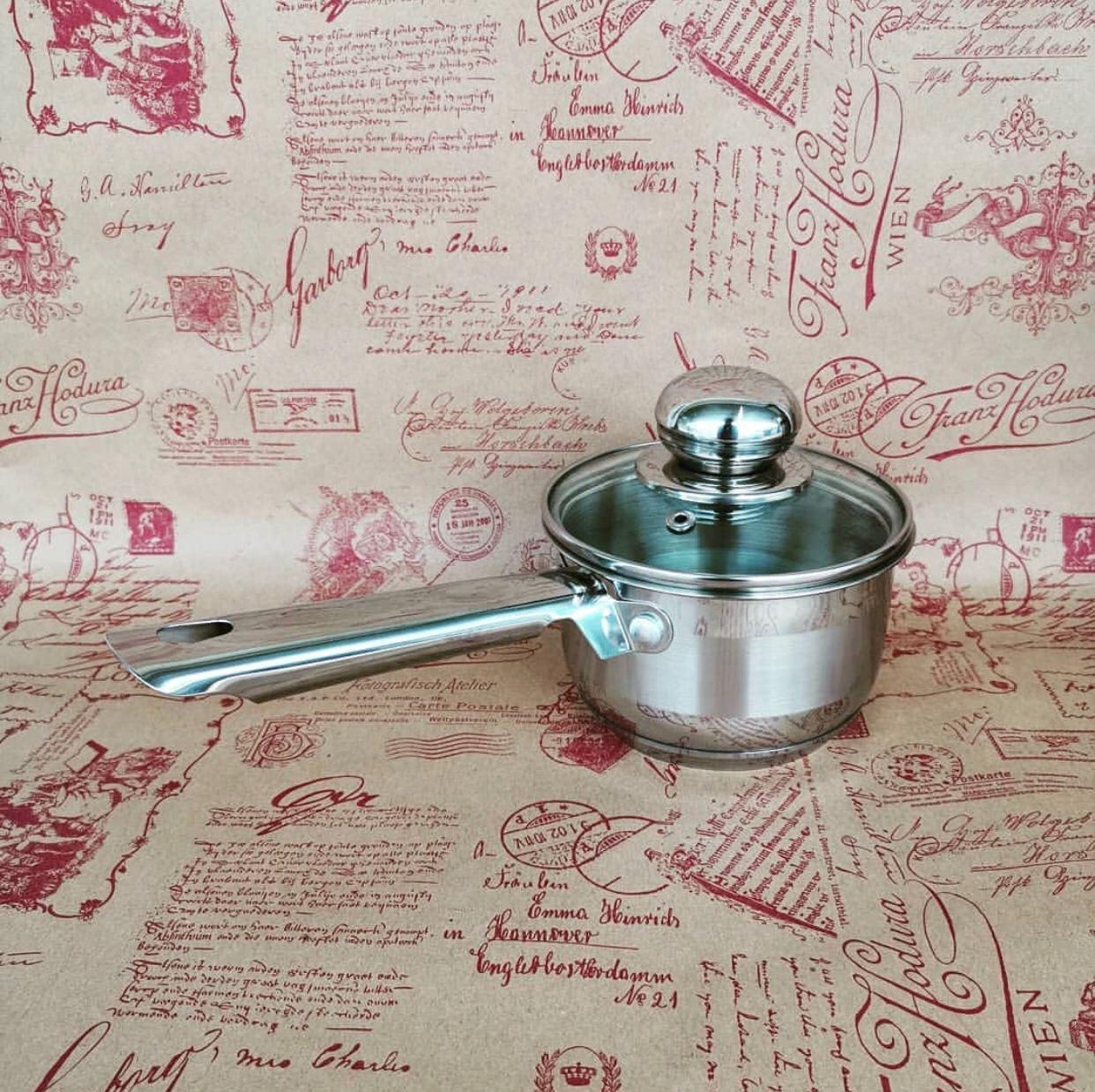 Ківш зі скляною кришкою Edenberg з індукційним дном 0,6 л (EB-3031)