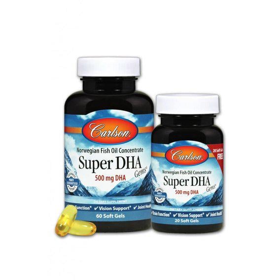 Омега 3 Carlson Labs Super DHA Gems 60+20 Soft Gels