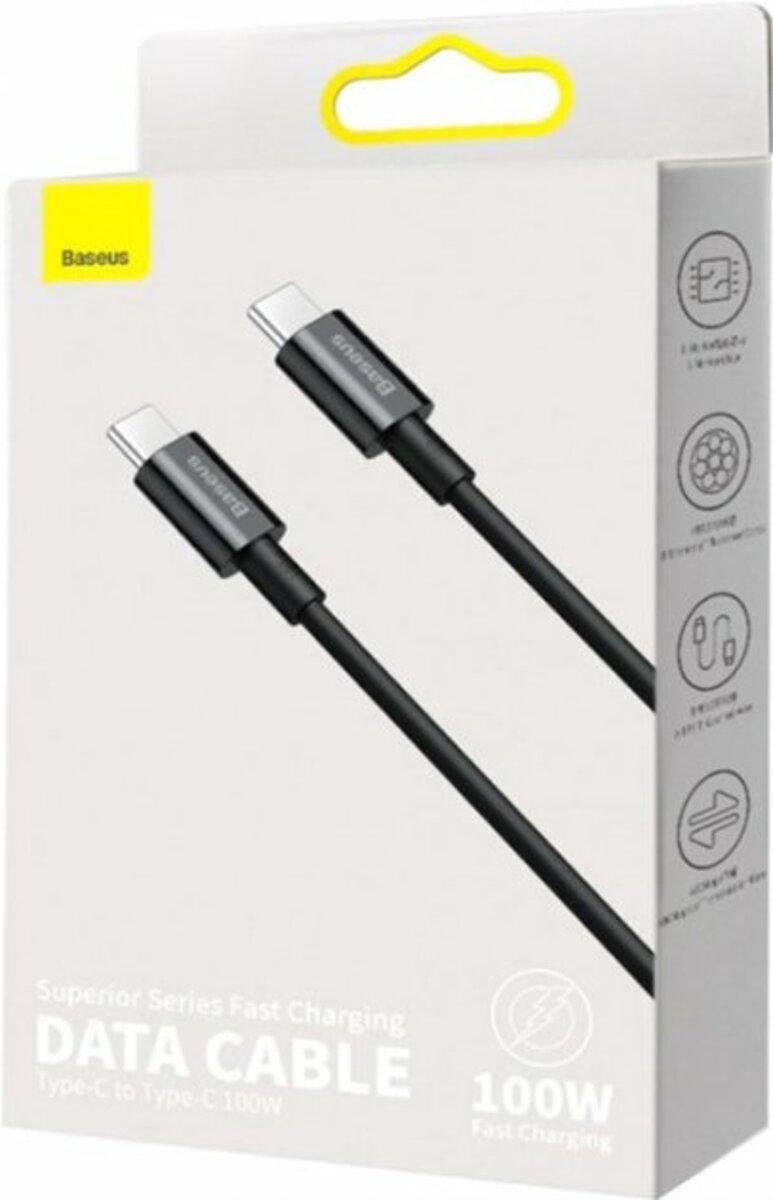 Кабель BASEUS Superior Series Fast Charging Type-C to Type-C 100W 2 м Black (CATYS-C01) - фото 3