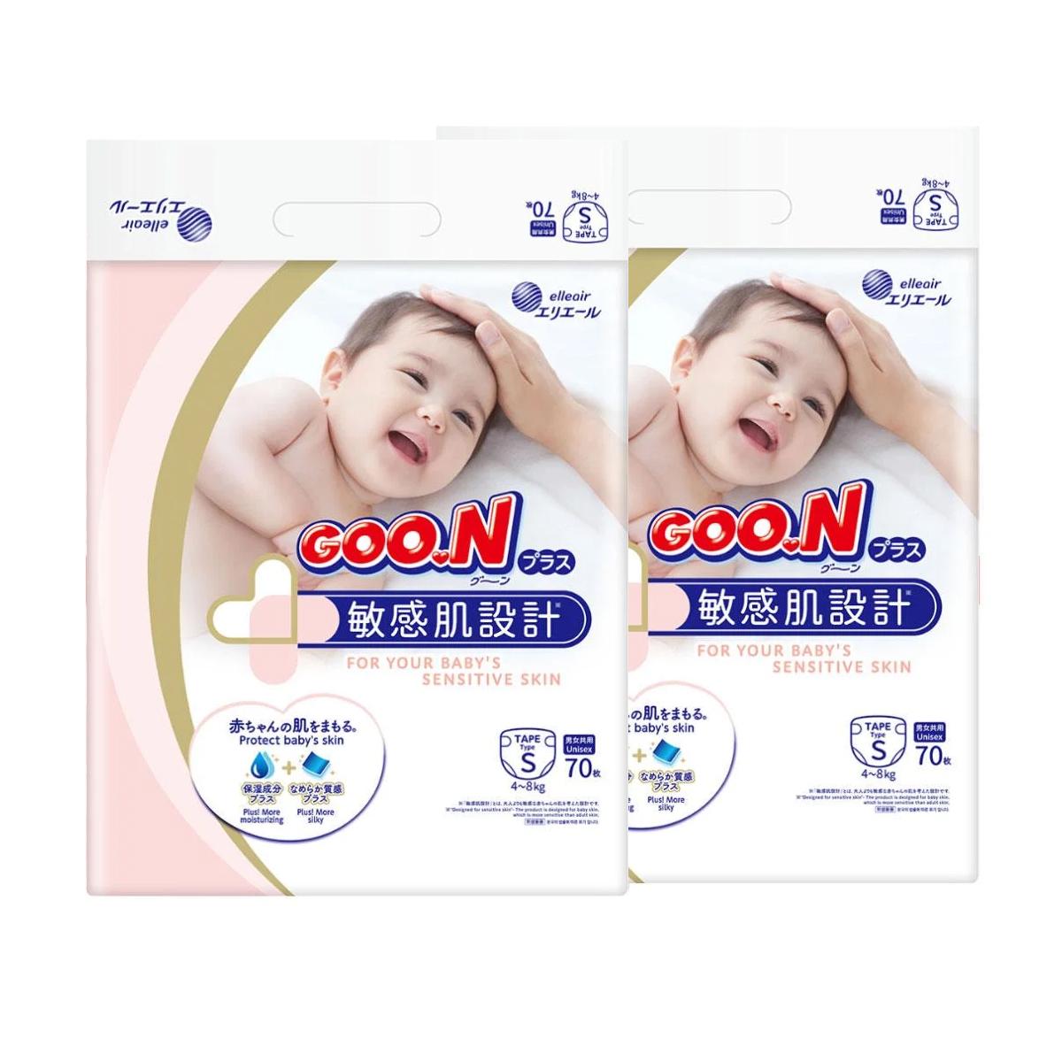 Підгузки Goo.N Plus для дітей S 4-8 кг 140 шт. (23295132)