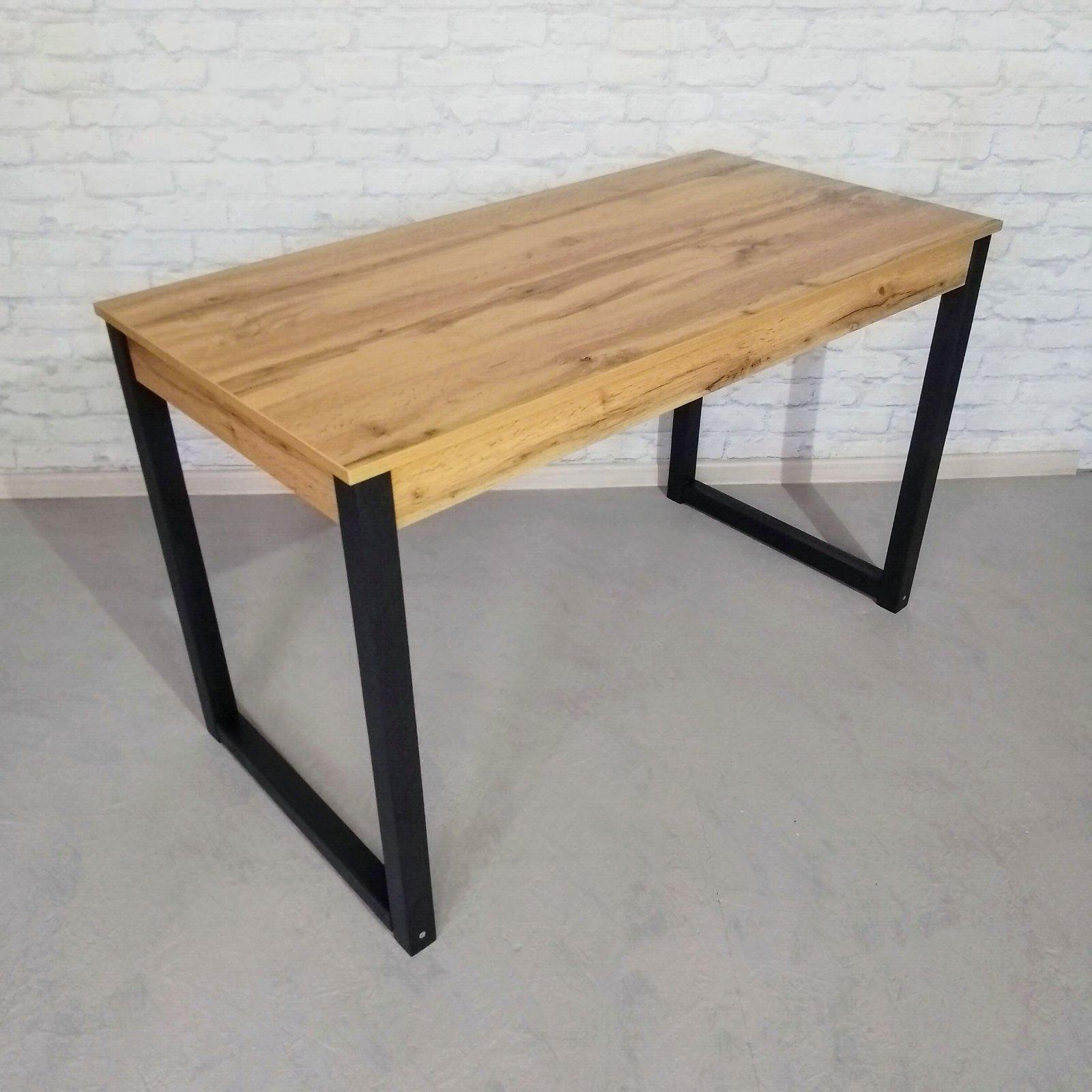 Письменный стол Next ножки деревянные 120х60 см Дуб аппалачи/Графитовый (0033)