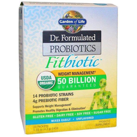 Пробіотик Garden of Life Organic Dr. Formulated Probiotics Fitbiotic each Unflavored 4,2 г 20 пакетиків (GOL-11833)