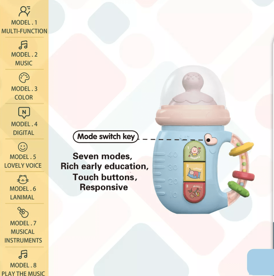 Игрушка развивающая музыкальная бутылочка-телефон 5в1 Голубой (10187) - фото 23 Игрушка развивающая музыкальная бутылочка-телефон 5в1 Голубой (10187) - фото 23