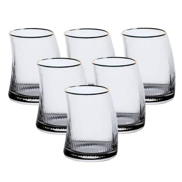 Набір склянок Sail 6 шт. по 400 мл Прозорий/Золотий