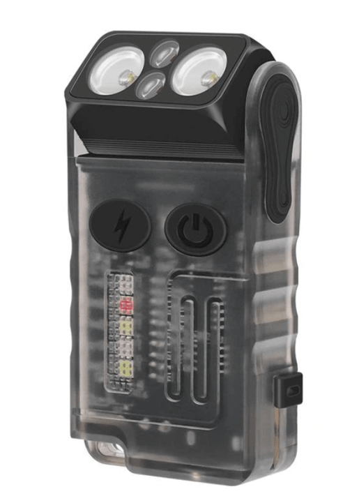 Фонарь-брелок Boruit V20 EDC аккумуляторный светодиодный 1000lm Type-C180° с УФ IPX67 Черный (BORUIT-V20-BLACK)