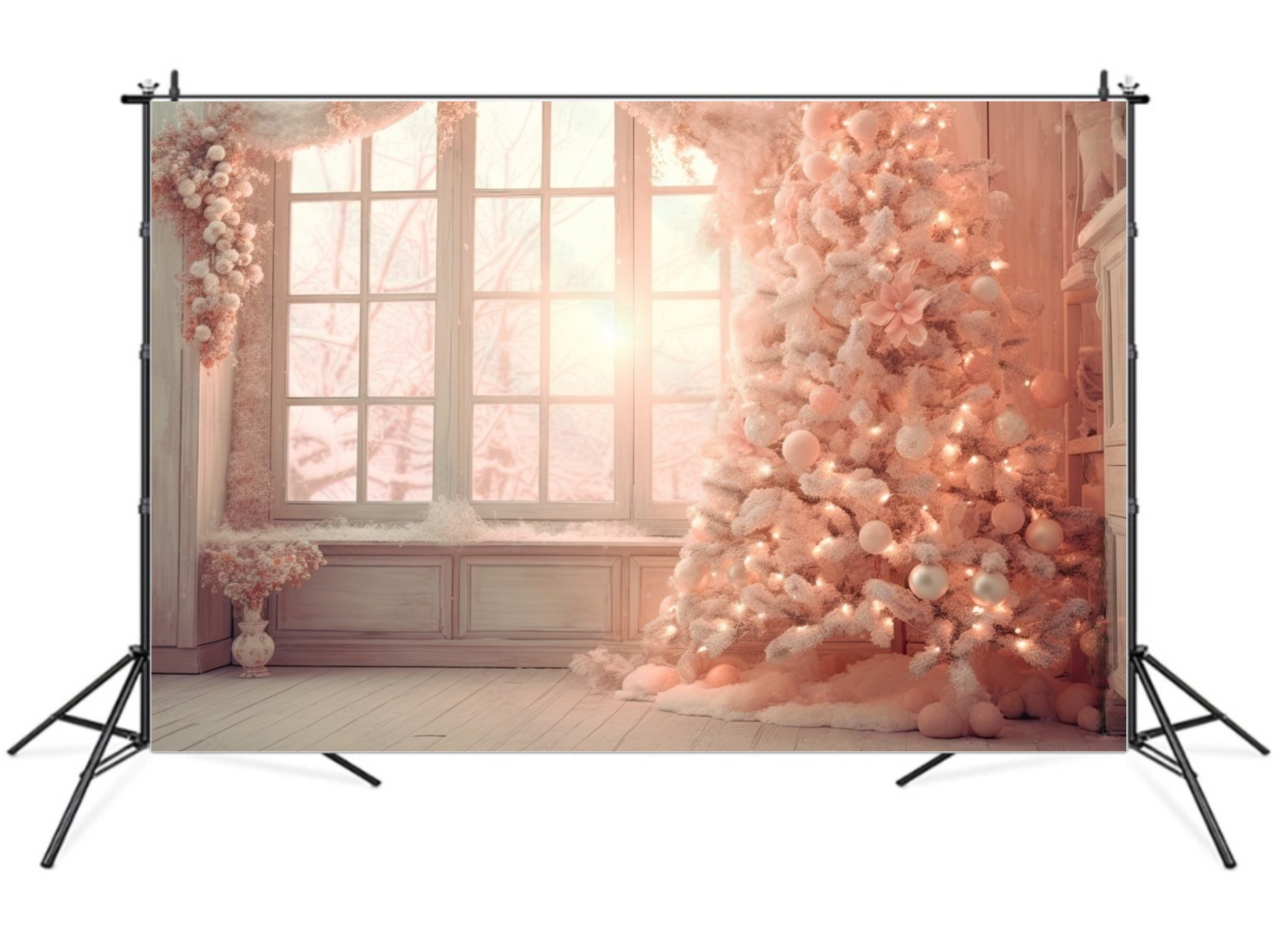 Фотофон виниловый текстурный Gipermag Sweet pink christmas 250х150 см (7851)