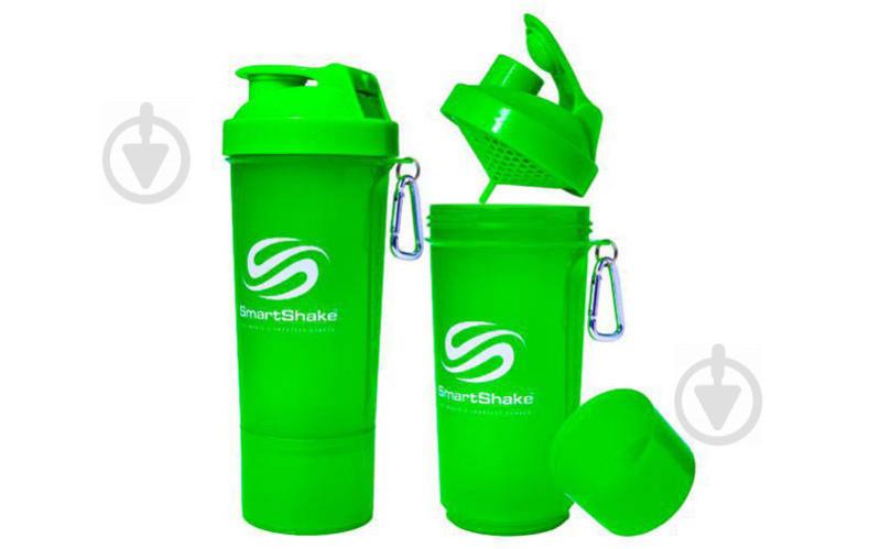 Шейкер planeta-sport 2-х камерный для спортивного питания Smart Shaker Slim FI-5054 Салатовый