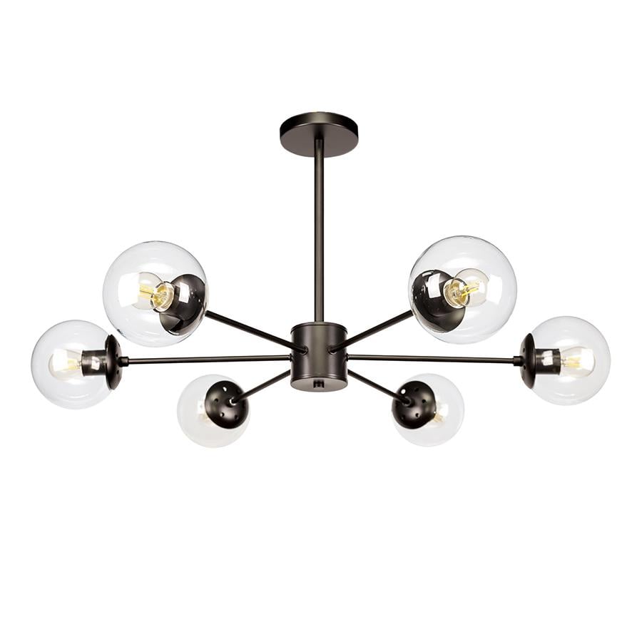 Люстра потолочная молекула Levistella 7529807-6 BK/CL прозрачный плафон Черный