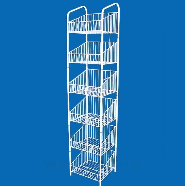 Стелаж сітчастий універсальний торговий і побутовий на 6 кошиків 400 мм (AN006556)