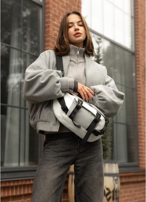 Бананка женская Sambag кожаная водостойкая Белый (28524125) - фото 7