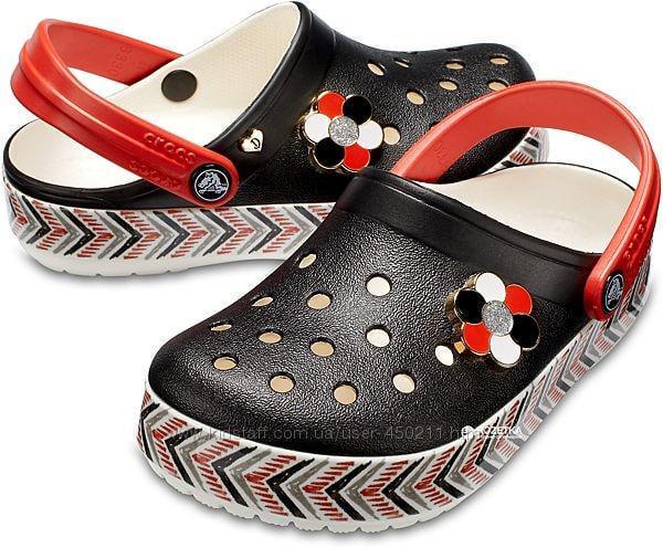 Сабо дитячі Crocs Drew X Crocband Chevron Clog р. 25/26 Black/White (6062)