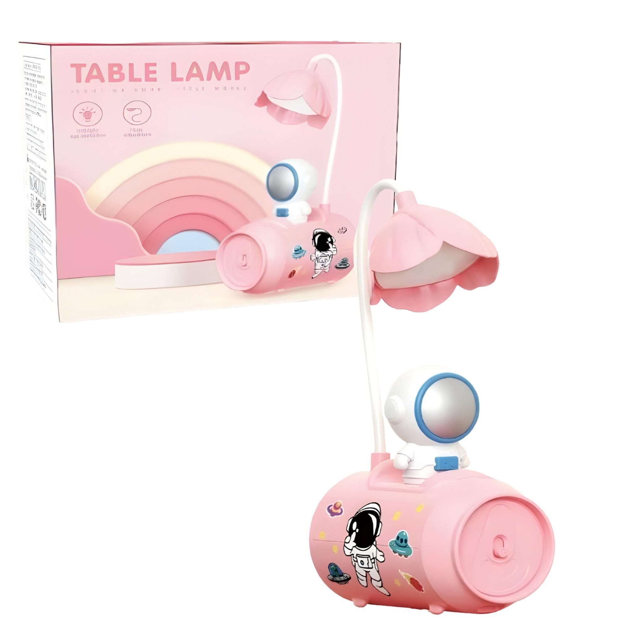 Настольная лампа Космонавт баночка Розовый (348F) - фото 2 Настольная лампа Космонавт баночка Розовый (348F) - фото 2