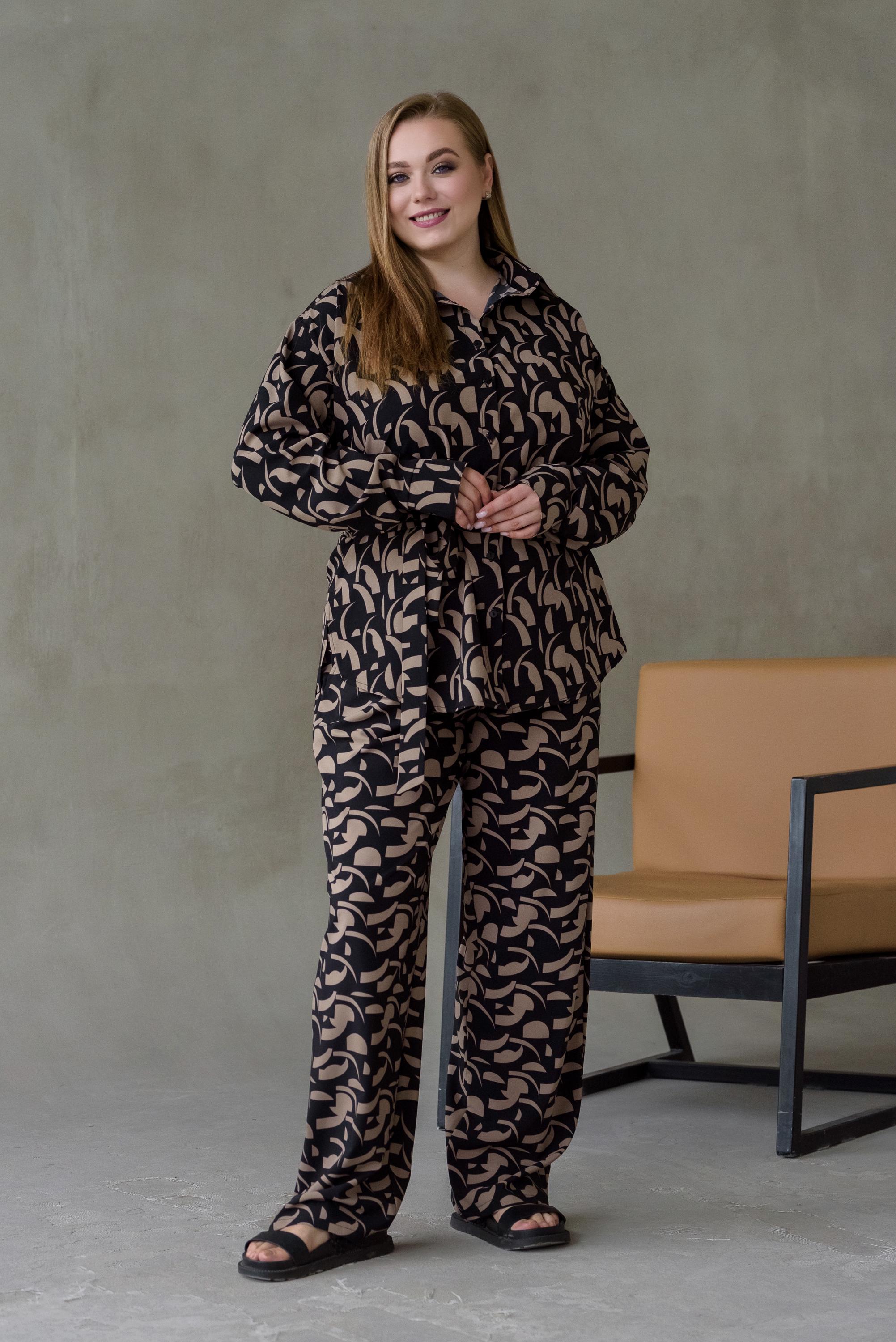 Костюм штапельный женский Риона р. 64 Коричневый