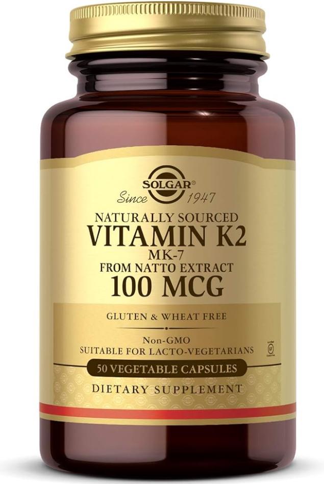 Витамин натуральный K2 Solgar Natural Vitamin K2 100 мкг 50 капсул