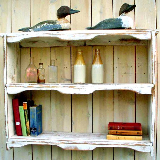 Полка книжная настенная из дерева Поттер Шебби (КПГ-001428)