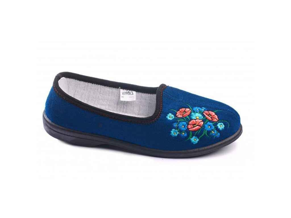 Тапочки домашние женские Litma Маки трикотаж р. 37 Синий (1091951)