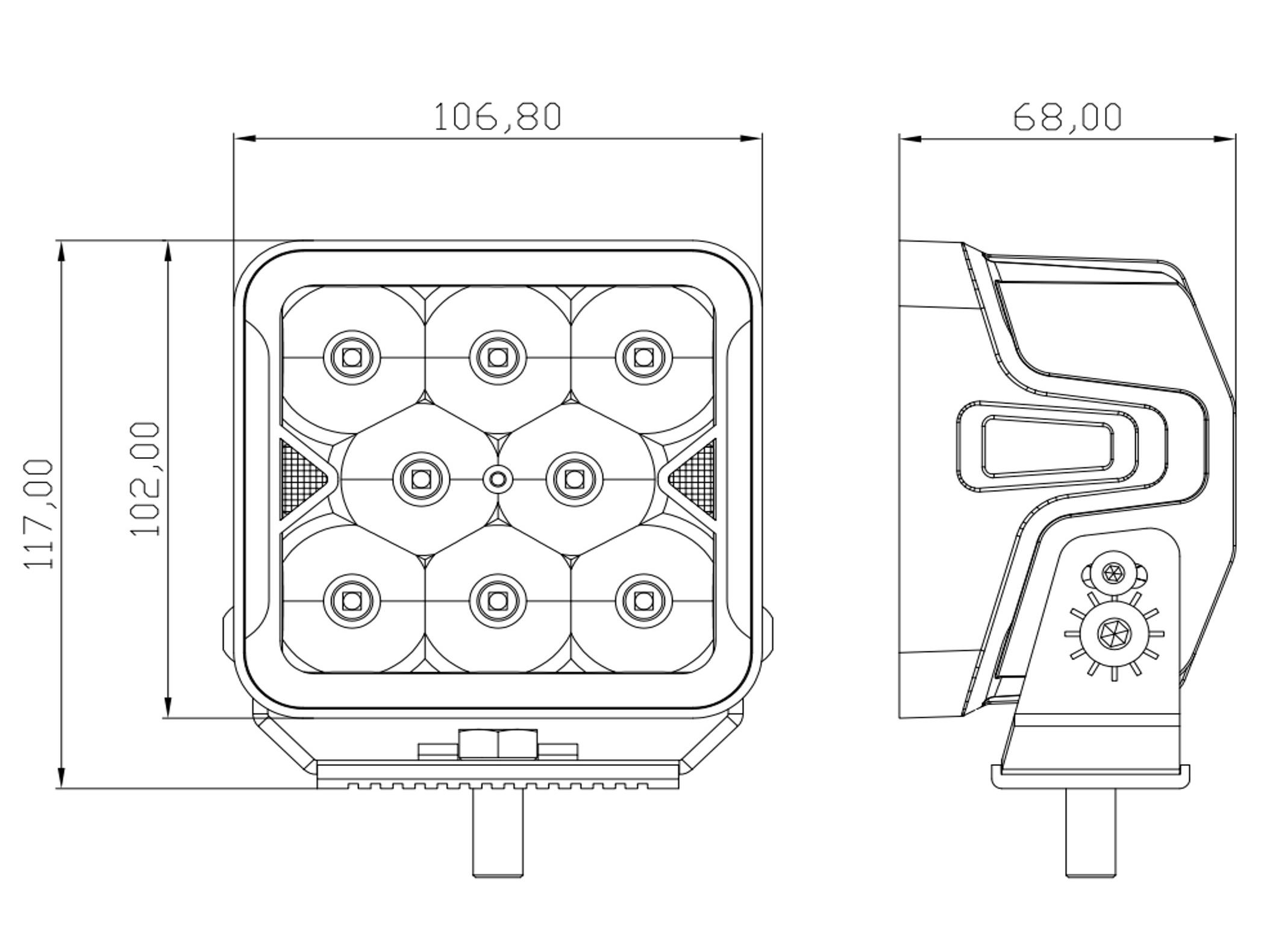 Фари додаткові LED WL SQ-109 DLX 4" SP+DRL 8L-40 W Osr - фото 5